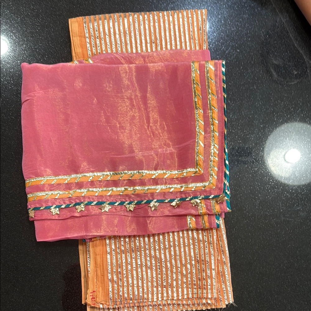 Pink and Orange Saree
